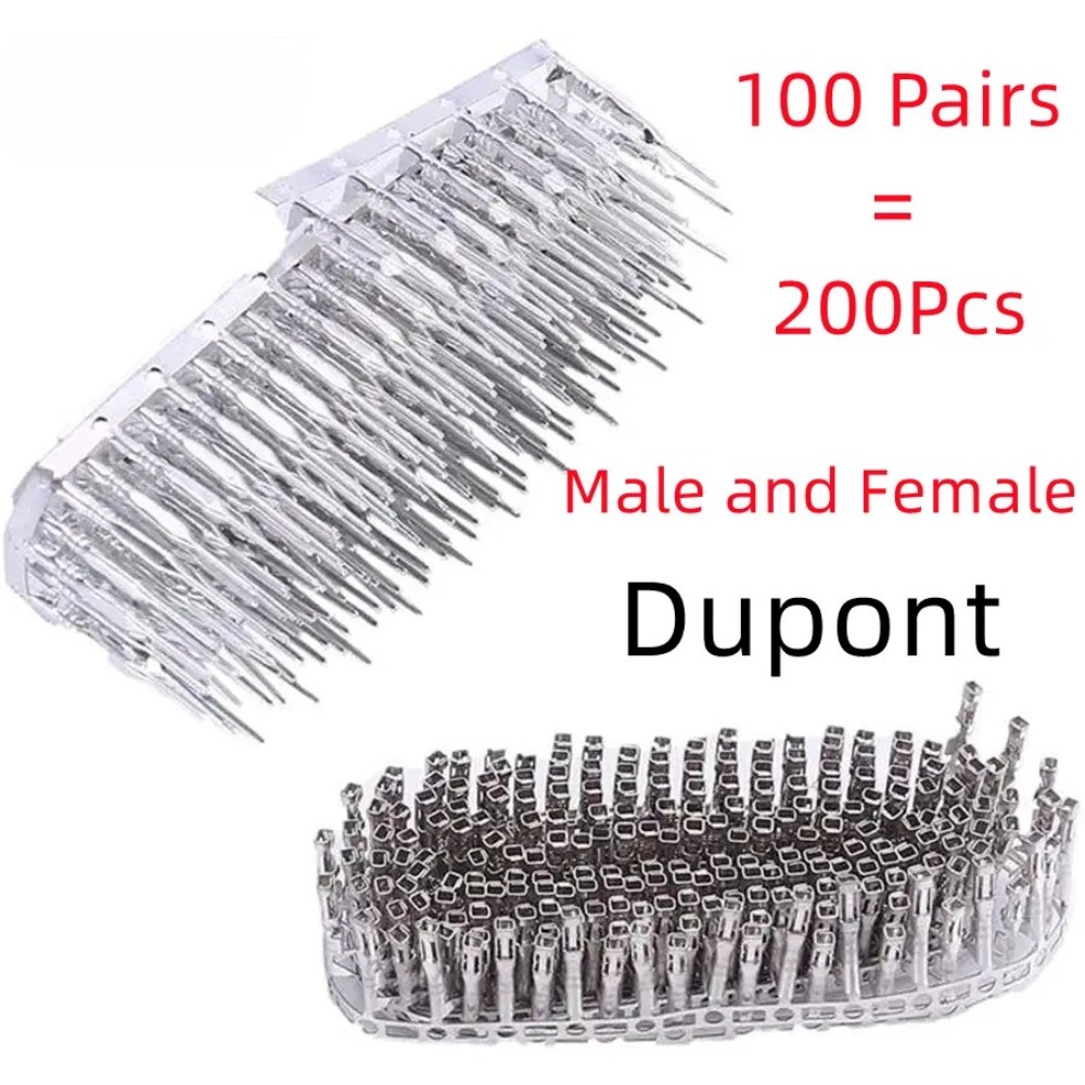 Jumper Wire Kit - 100 paires de connecteurs Dupont 2.54mm,